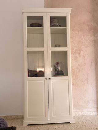 Vitrina Ikea Blanca Madera y Cristal