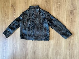 Blazer Lentejuelas Zara Negro Fiesta