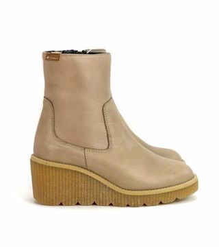 Botín piel cuña beige T.36 y 41