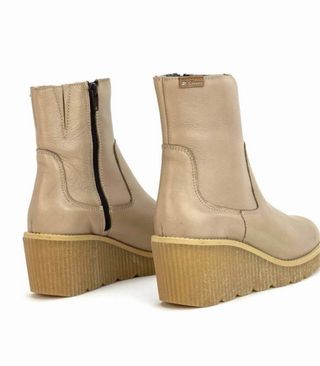 Botín piel cuña beige T.36 y 41