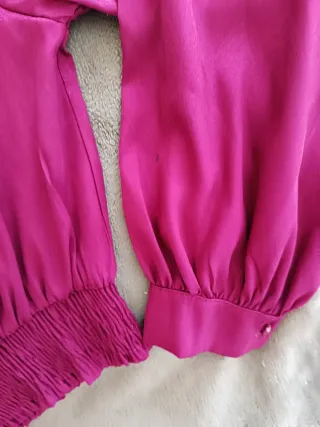 Camicia donna corta bordeaux manica lunga
