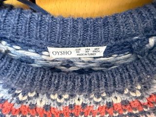 Jersey azul con estampado Fair Isle