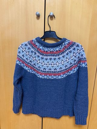 Jersey azul con estampado Fair Isle
