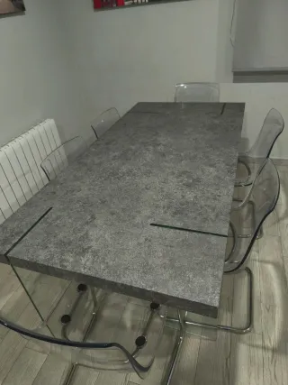 Mesa y 4 Sillas Comedor Transparentes