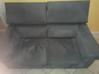 Divano blu 160 cm in tessuto