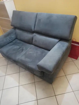 Divano blu 160 cm in tessuto