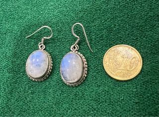 Pendientes Piedra Luna Plata