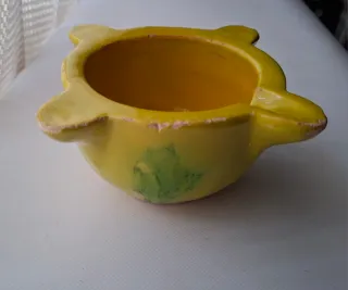 ANTIGUO MORTERO DE BARRO VIDRIADO