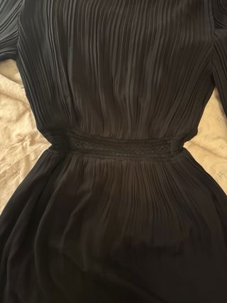 Vestido MAJE negro plisado talla 36