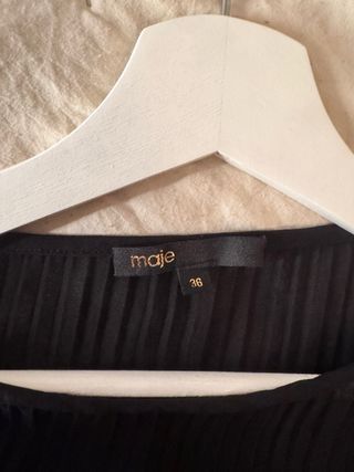 Vestido MAJE negro plisado talla 36