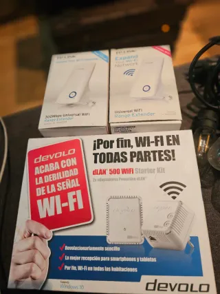 2 repetidores TP-Link + PLC Devolo dLAN 500 WiFi