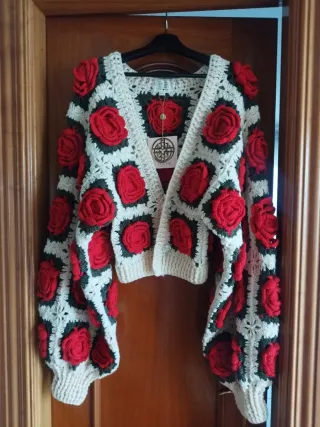 Chaqueta Fetiche Suances Rosas Beige Talla M