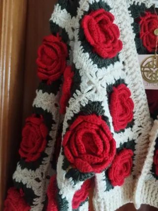 Chaqueta Fetiche Suances Rosas Beige Talla M