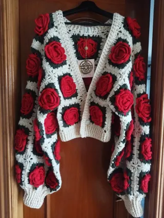 Chaqueta Fetiche Suances Rosas Beige Talla M