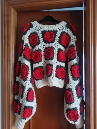 Chaqueta Fetiche Suances Rosas Beige Talla M