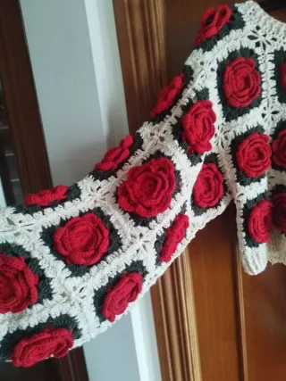 Chaqueta Fetiche Suances Rosas Beige Talla M