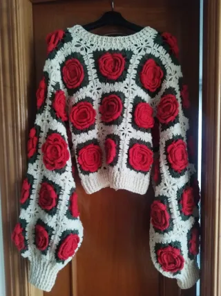 Chaqueta Fetiche Suances Rosas Beige Talla M