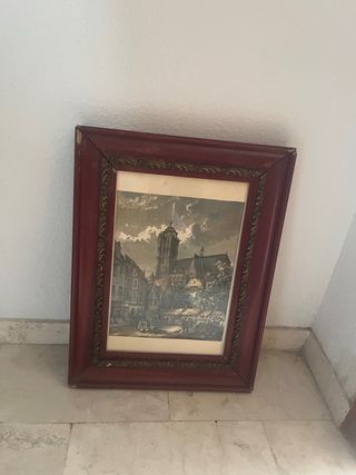 Grabado S. XIX Marco Rojo