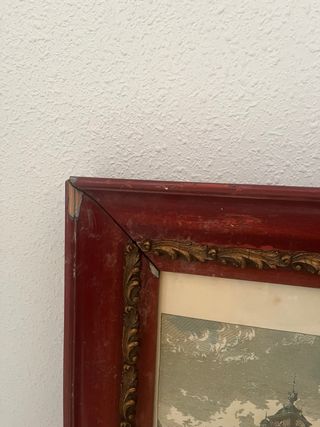 Grabado S. XIX Marco Rojo