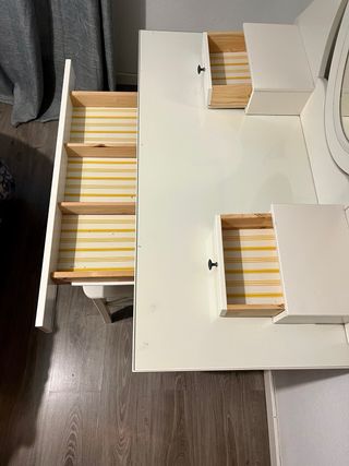 Tocador Ikea Blanco con Espejo y Taburete