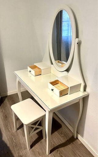 Tocador Ikea Blanco con Espejo y Taburete