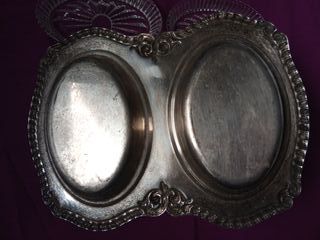 Entremesera antigua plata y cristal