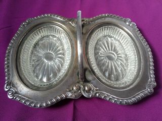 Entremesera antigua plata y cristal