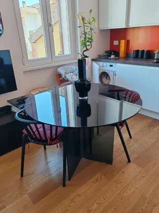 Tavolo Vetro Fumè Diametro 120 cm