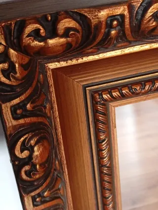 Espejo Vintage Grande Marco Tallado Dorado