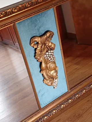 Espejo Vintage Grande Marco Tallado Dorado