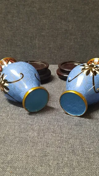 Coppia vasi cinesi cloisonné