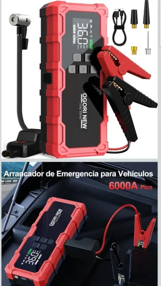 Arrancador y Compresor Coche 6000A