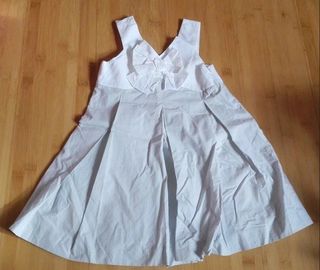 Zara Vestido Branco e Cinza 2-3 anos