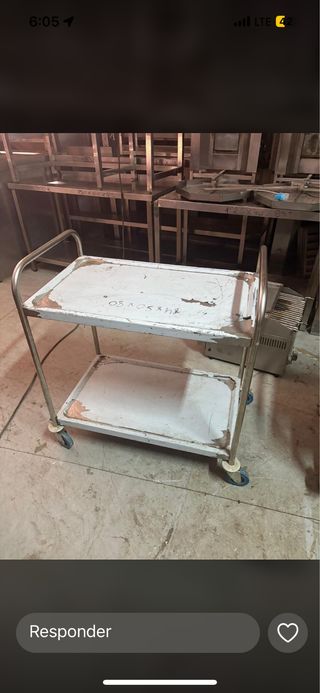 Mesa camarera de servicio de 2 niveles