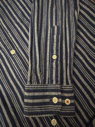 Camisa Lee Rayas Azul Talla L Regular Fit