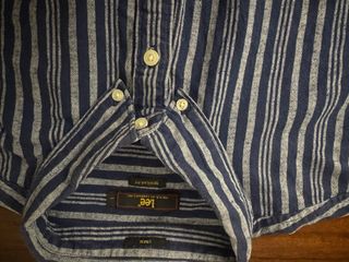 Camisa Lee Rayas Azul Talla L Regular Fit