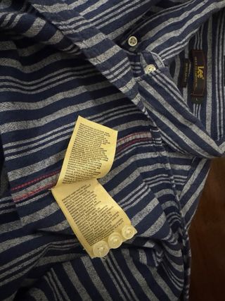 Camisa Lee Rayas Azul Talla L Regular Fit