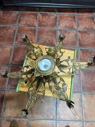 Lámpara de techo Bronce Dorado Vintage 6 Brazos