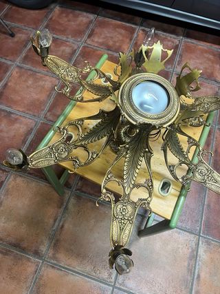 Lámpara de techo Bronce Dorado Vintage 6 Brazos