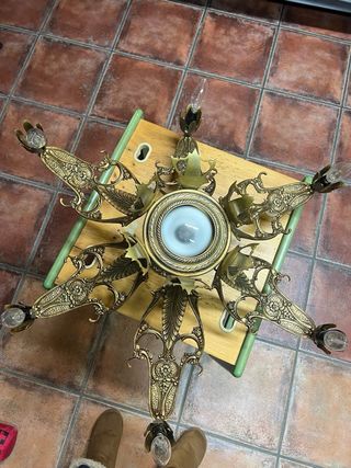 Lámpara de techo Bronce Dorado Vintage 6 Brazos