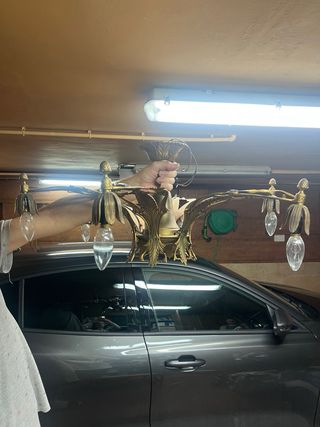 Lámpara de techo Bronce Dorado Vintage 6 Brazos