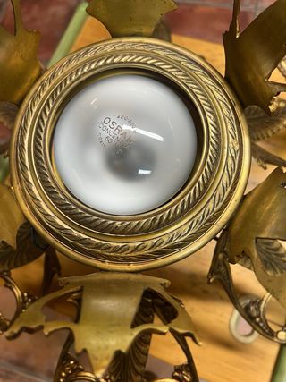 Lámpara de techo Bronce Dorado Vintage 6 Brazos