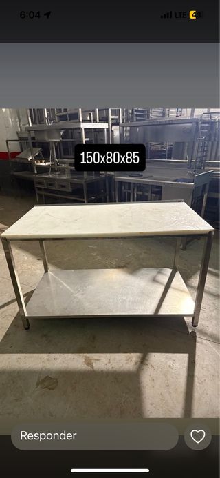 Mesa de acero con tajo de corte 150x80x85