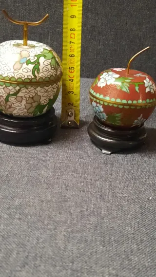 Coppia portagioie cinesi cloisonne