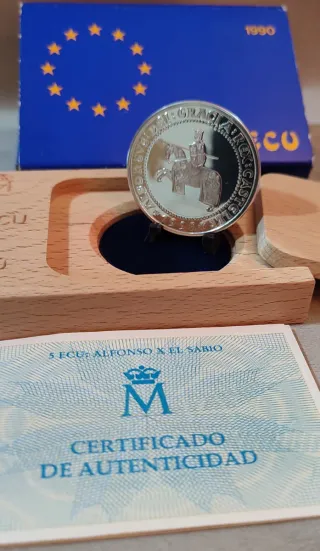 5 ECU Moneda Plata Alfonso VI 1990