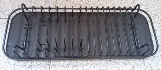 Escorredor de louça preto metal/plástico