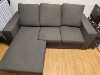 Sofá chaise longue gris