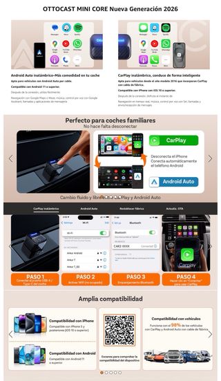 NUEVO! (80€) Ottocast Mini Core Adaptador CarPlay