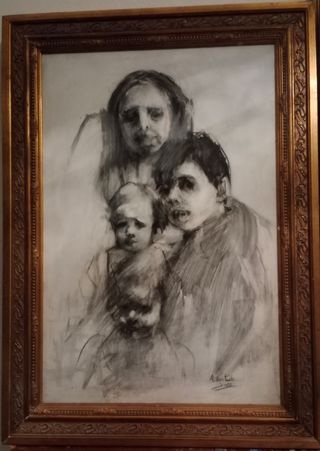 Cuadro al óleo familiar