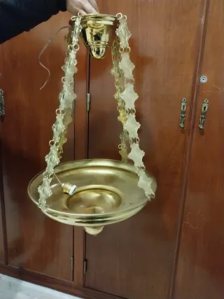 Lámpara Votiva Metal Dorada